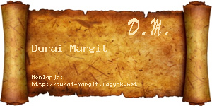 Durai Margit névjegykártya